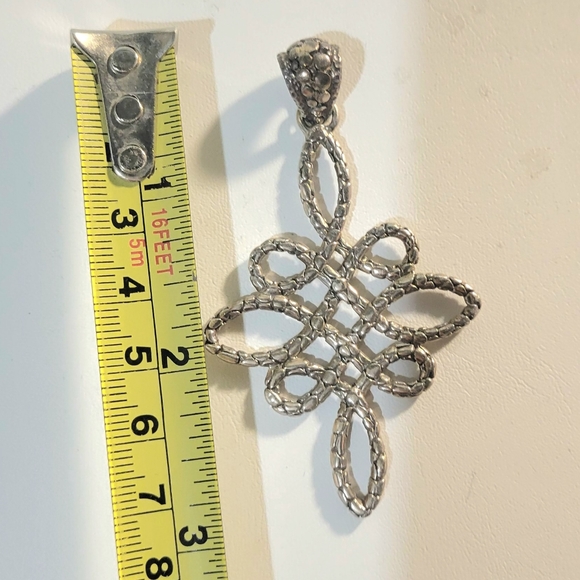 VINTAGE SARDA 3" SIGNED STERLING SILVER PENDANT 76MM X 43MM 13.0 G necklace - Picture 3 of 10